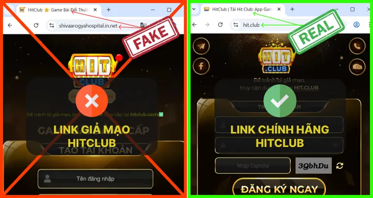 Cảnh Báo Lừa Đảo Cách Phân Biệt Website HitClub Thật Giả 2 Tất cả đường dẫn bên trong link thật Hit.Club đều trỏ tới các trang chuẩn, còn link giả Hit.Club dẫn sang tên miền lạ.